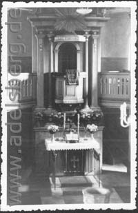 Kirche Adelsberg, Blick zum Altar, ca. 1934 bis 1953 